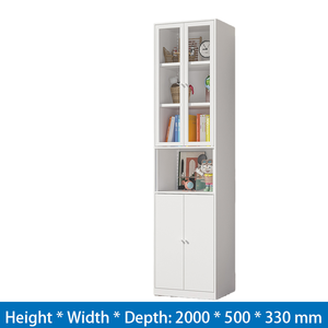 Cream White Steel <strong>Bookcase</strong> Home Use <strong>Children</strong> <strong>S</strong> Floor Standing Figurine Display Cabinet - Product Image 3