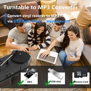 Convertidor de Tocadiscos Portátil, Digitaliza Colecciones de Vinilo a MP3, No Requiere PC, Altavoz Integrado, Alimentación por USB y Batería - Product Image 4