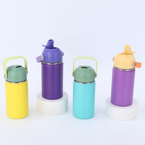 Bouteille isotherme sous vide pour enfants en acier inoxydable 12oz 14oz 16oz avec <span class=keywords><strong>bouchon</strong></span> à paille, garde au froid et au chaud pendant 12h - Product Image 1