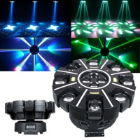 Lumière DJ LED à faisceau rotatif RGBW à 8 bras, laser et stroboscope