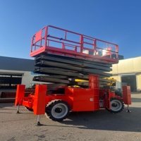 Plateforme élévatrice à ciseaux tout-terrain 4x4 de 14 m avec moteur Kubota pour l'extérieur