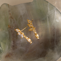 Boucles d'oreilles pendantes classiques J&D Jewelry en zircone blanche marquise, acier inoxydable plaqué or 18 carats, bijoux imperméables pour femmes, cadeau