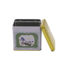 Boîte en fer blanc rectangulaire personnalisée 112x87x105mm avec couvercle, conteneur de rangement en fer-plein pour biscuits, bonbons, thé, cadeaux