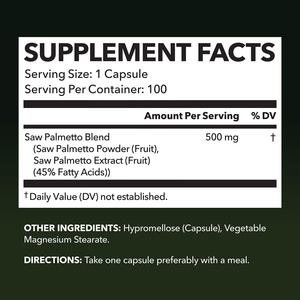 Vitadiscovery Saw Palmetto Men DHT Blocker Suplemento de Salud de próstata para hombres Mujeres embarazadas Suplementos de hierbas de vitaminas para el cabello - Product Image 2