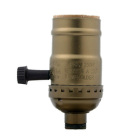 Support de lampe de bureau à douille en bronze E26 E27 pour ampoule Edison Supports de lampe de table Bases à côté d'or noir argent