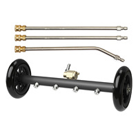 Pistolet à eau manuel haute pression 3000 psi en acier inoxydable avec brosse de nettoyage de châssis, raccord rapide, noir/argent, usage international, sans alimentation électrique