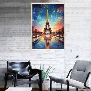 Peinture Diamant Série Paysage Urbain Architecture Tour Eiffel Ambiance Premium Broderie Manuelle Art Déco Coffret Cadeau - Product Image 3