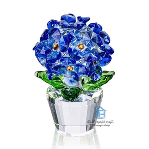 Figurina Decorativa in <span class=keywords><strong>Cristallo</strong></span> CH con Fiori di Margherita Blu, Fermacarte per Casa e Ufficio con Confezione Regalo per San Valentino - Product Image 6