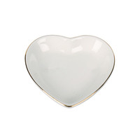 Nordique Personnalisé Coeur Forme Blanc En Céramique avec Or Jante Dîner Plat Dessert Plaque
