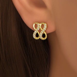 2026 Pendiente de Boton Wholesale Variety Designs <b>Studs</b> Fashion Cubic Zirconia <b>Small</b> 18K Gold Plated <b>Earrings</b> - Product Image 3