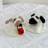 Pendentif Chiot Fantôme Fait Main en Laine Tricotée, Porte-clés Mignon en Peluche, Cadeau