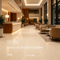 Peinture de sol liquide auto-nivelante Caitu Epoxy, sable coloré, écologique, pour la construction de revêtements de sol commerciaux