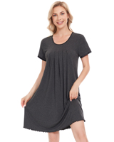 Chemises de nuit RTS pour femmes en viscose de bambou, plissées, vêtements de nuit rafraîchissants, doux, design sans étiquette, évacuation de l'humidité