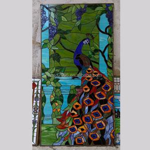 Panel de Vidrio Doble con Diseño de Pavo Real, Hecho a Mano y Personalizado, para Ventana, Puerta, Pared o Cortina, Estilo Catedral China - Product Image 4