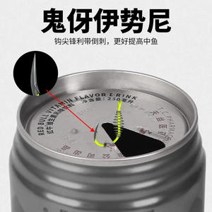 Gancho de Resorte Ise Ni 8 #   Anzuelos de pesca fluorescentes amarillos para pesca de carpa con flotador en agua dulce, 20 piezas, acero con alto contenido de carbono - Product Image 2