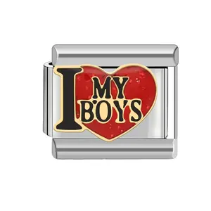 J'aime lire charme italien unisexe Bracelet en acier inoxydable 9mm série de lettres bricolage - Product Image 5