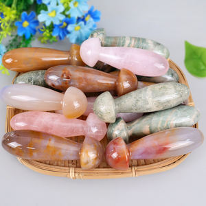 Masseur oculaire en forme de champignon Gua Sha, en cristal naturel, artisanat populaire, sculpture de guérison, tendance de la mode, vente chaude - Product Image 3