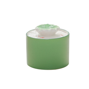 Fuente de agua de cerámica para gatos, diseño de hoja de loto, tazón automático con circulación de agua para animales de compañía, fomenta la hidratación. - Product Image 4