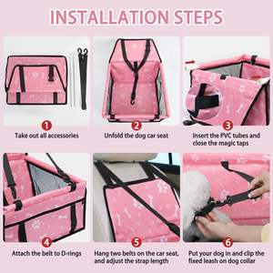 Köpek araba koltuğu katlanabilir köpek araba için yükseltici koltuk su geçirmez nefes Oxford seyahat çantası küçük orta köpekler - Product Image 6