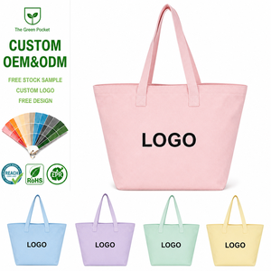 Custom Logo Eco Friendly Recycled Cotton Canvas <b>Tote</b> <b>Bag</b> Large Shoulder Reusable Sublimation Printed Letter for Shopping Beach - Product Image 1