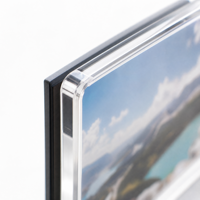 Cadre photo magnétique en acrylique personnalisé, support photo magnétique transparent pour réfrigérateur, aimant de réfrigérateur, cadre cadeau avec kit d'impression de logo OEM