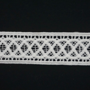 Pizzo bianco ricamo tessuto materiale bianco fibra di latte pizzo tenda gonna decorazione bordi in pizzo ricamato - Product Image 3