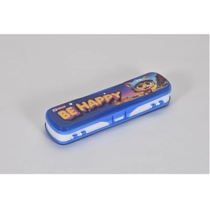 Boîte à crayons MINI Vikas X bleue, design compact et élégant, fermeture sécurisée, pour les fournitures scolaires des enfants, vente en gros - Product Image 1