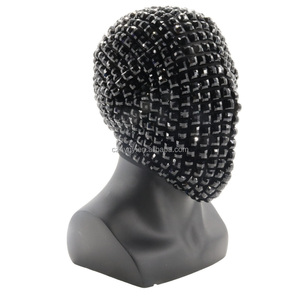 Máscara Punk de cara completa de estilo Kanye West de alta calidad PC Rivet Spike para Halloween Hip Hop Dance Parties Horror Theme Disfraces - Product Image 4