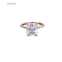 Bague de Mariage en Moissanite Taille Radiant Couleur D VVS, Plaqué Or 18K, Argent Sterling 925 pour Femme, Options 1-5 10 Carats, Commandes Personnalisées