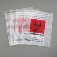 Fermeture à glissière de test PE-BD jetable transparent personnalisé double à deux couches Ziplock sac de spécimen de risque biologique petit plastique médical PE