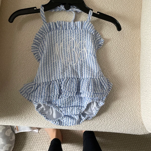Estate ricamato Seersucker Stripe <span class=keywords><strong>costume</strong></span> intero per le bambine bambino bambini costumi <span class=keywords><strong>da</strong></span> bagno - Product Image 5