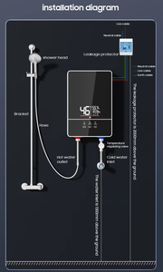Üreticileri 6KW <span class=keywords><strong>Tankless</strong></span> elektrikli anlık su şofben LED Mini SU ISITICI ev İngilizce plastik sıcak duş için hiçbir tankı - Product Image 6