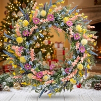 Guirlande artificielle de lavande et de marguerites, guirlande florale violette pour porte d'entrée, décoration murale, fenêtre, maison, mariage, fête