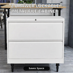 <b>2</b> <b>Drawer</b> Lateral File Storage <b>Cabinet</b> Lockable Metal Industrial Modular Gym <b>Filing</b> <b>Cabinet</b> Hanging File Rail Freestanding - Product Image 2