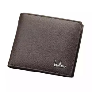 Billetera de cuero genuino para hombre, billetera personalizada en Color marrón, triple pliegue