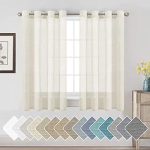 Rideaux en voile de lin synthétique prêts à poser, personnalisés XinLan, rideaux transparents doux et diffuseurs de lumière pour l'intimité - Product Image 3