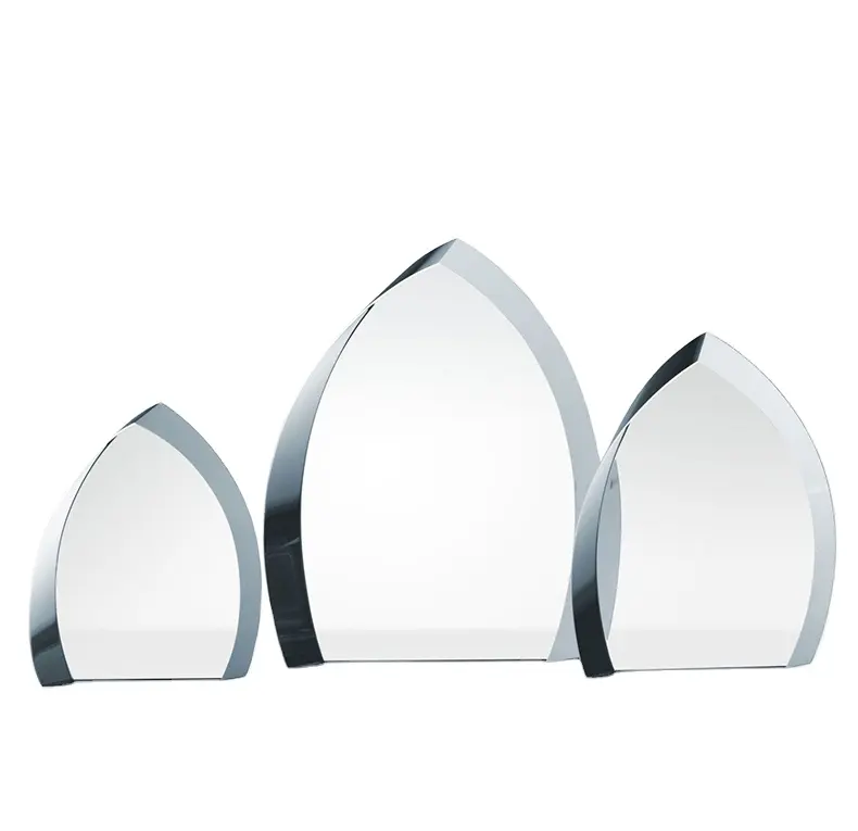 Regali Souvenir all'ingrosso Logo personalizzato nome inciso di cristallo bianco di alta qualità premio targa trofeo