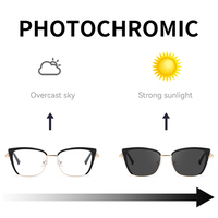 Lunettes de soleil photochromiques Partagas Cat Eye avec logo personnalisé, charnières à ressort, protection contre la lumière bleue et UV400 pour femmes