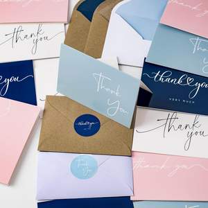 กระดาษขอบคุณที่มีสติกเกอร์ซองจดหมายของขวัญแต่งงานธุรกิจแบบเรียบง่าย - Product Image 5