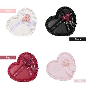 Sac Lolita personnalisé en forme de cœur, sac à main en cuir PU, sac à bandoulière, sac <span class=keywords><strong>Ita</strong></span> avec décoration en <span class=keywords><strong>rose</strong></span> et bord festonné pour femme - Product Image 6