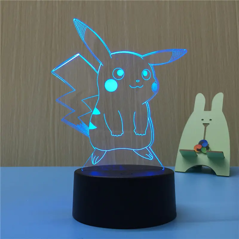 Mesa de mesa acrílica 3d, lâmpadas de anime criativas para crianças e bebês