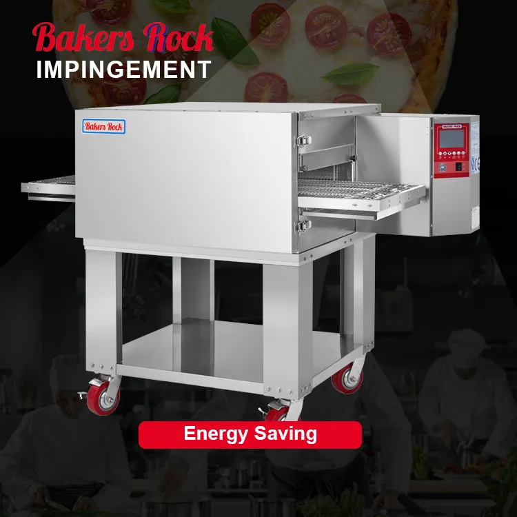 18 zoll energiesparfrequenz variable hohe geschwindigkeit schlagförderband tunnel pizzaofen für pizzaladen