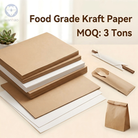 Papier kraft MG non blanchi de qualité alimentaire en pâte de bois vierge personnalisée, en rouleau jumbo et en feuilles, pour l'emballage alimentaire et les usines de transformation