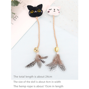 Carino corda di canapa molare rod self hello forniture per animali domestici campana di piume giocattoli per gatti con <span class=keywords><strong>catnip</strong></span> - Product Image 6
