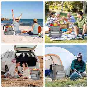 Sac isotherme souple grand format avec compartiment à fermeture éclair pour dégagement facile, idéal pour le campus, les repas en extérieur, pour les filles, avec panneau solaire pour aliments chauds ou froids - Product Image 5