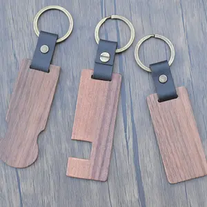Factory Direct Sales Popular Wooden Key chain Natural Wood Keychain Creative Walnut Woody Key ring For Best Gift