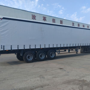 Nouvelle <span class=keywords><strong>remorque</strong></span> transport de marchandises rideau latéral demi <span class=keywords><strong>suspendu</strong></span> 3 essieux 4 essieux 30 tonnes 60 tonnes <span class=keywords><strong>remorque</strong></span> de cargaison - Product Image 2