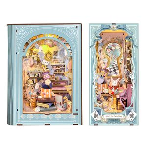 Puzzle en bois DIY Alice au pays des merveilles, jouet avec meubles et personnages miniatures pour enfants et adolescents - Product Image 1