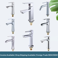 Robinet de lavabo sur colonne à long bec, en zinc, monocommande, eau froide, multicolore, pour projets (vente en gros)