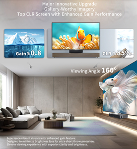Écrans de projection BSP à gain amélioré en PET cristallin Wupro sans couture de 130 pouces 16:9 4K UHD 160 °   Écran de projection HDR pour home cinéma VA - Product Image 2
